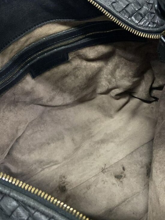 Bottega Veneta Shoulder Bag Sloane Intrecciato Black Leather - Picture 7 of 15